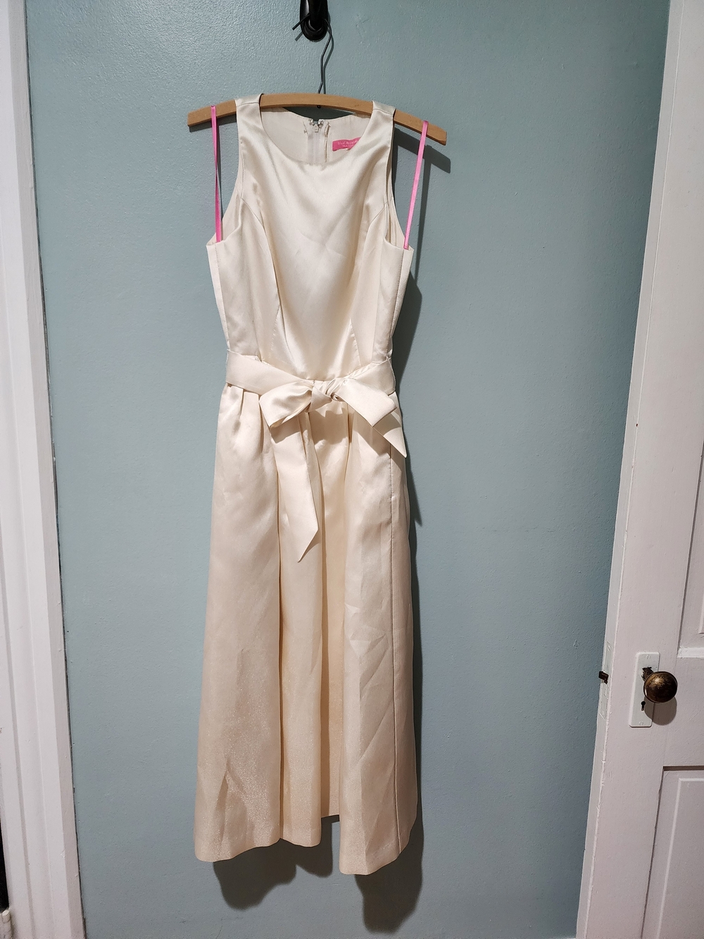 MIsaac Mizrahi Tea Length Dress-- Warm Cream
